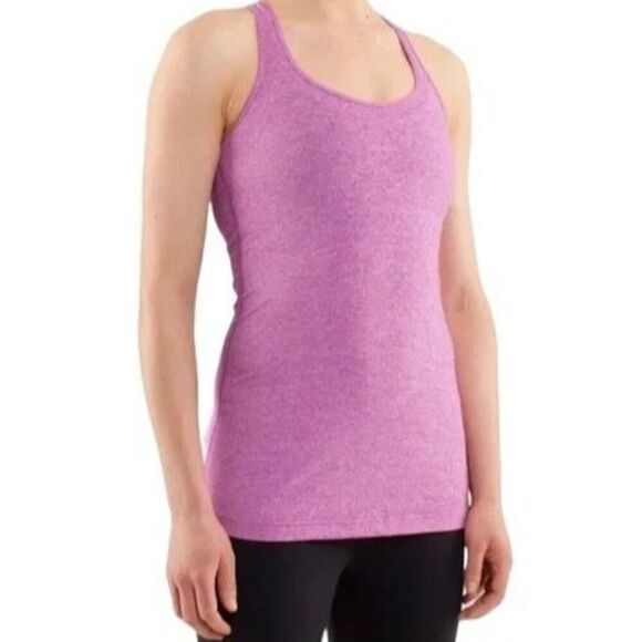 Lululemon Cool Racerback in Heathered Purple Athletic Tank Top - Picture 1 of 9